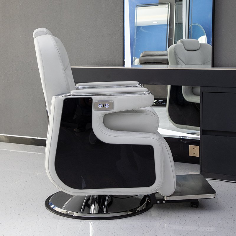 Bojue FanRui Luxury Barber chair Stainless steel hair chair hair salon special swivel chair hair intelligent shampoo massage