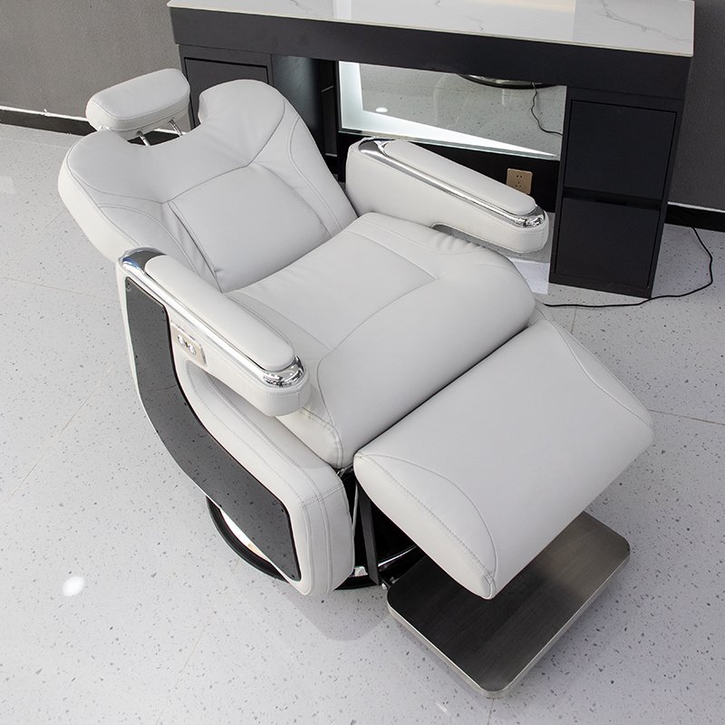 Bojue FanRui Luxury Barber chair Stainless steel hair chair hair salon special swivel chair hair intelligent shampoo massage
