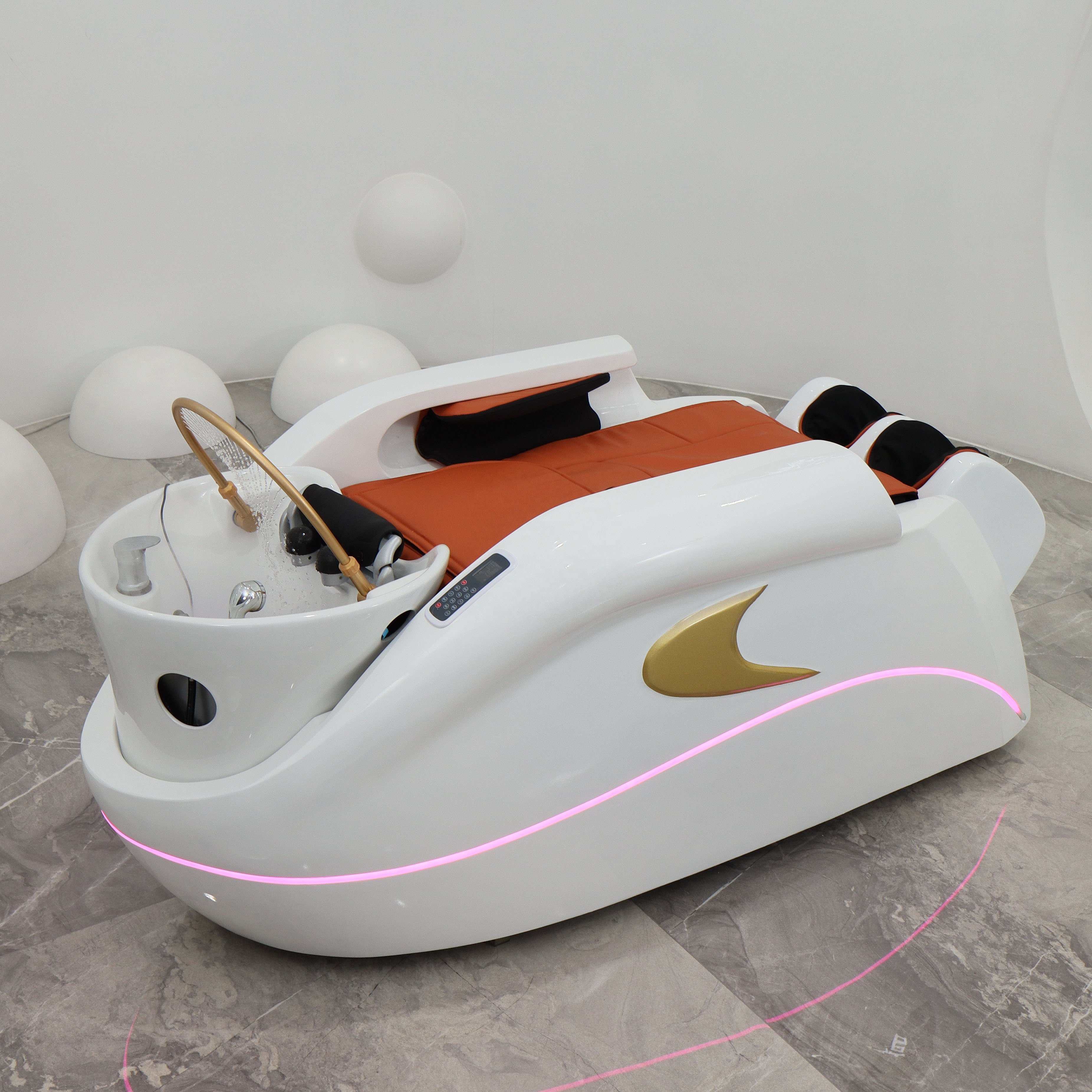 Factory Barbers Salon Chairs Electric Head Spa Beauty Table luxurious lay down washing salon shampoo chair Shampoo Massage Bed