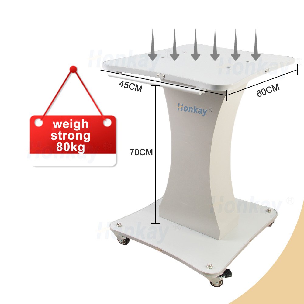White beauty spa salon equipment suitable for large size beauty machines;special bracket cart spa trolley