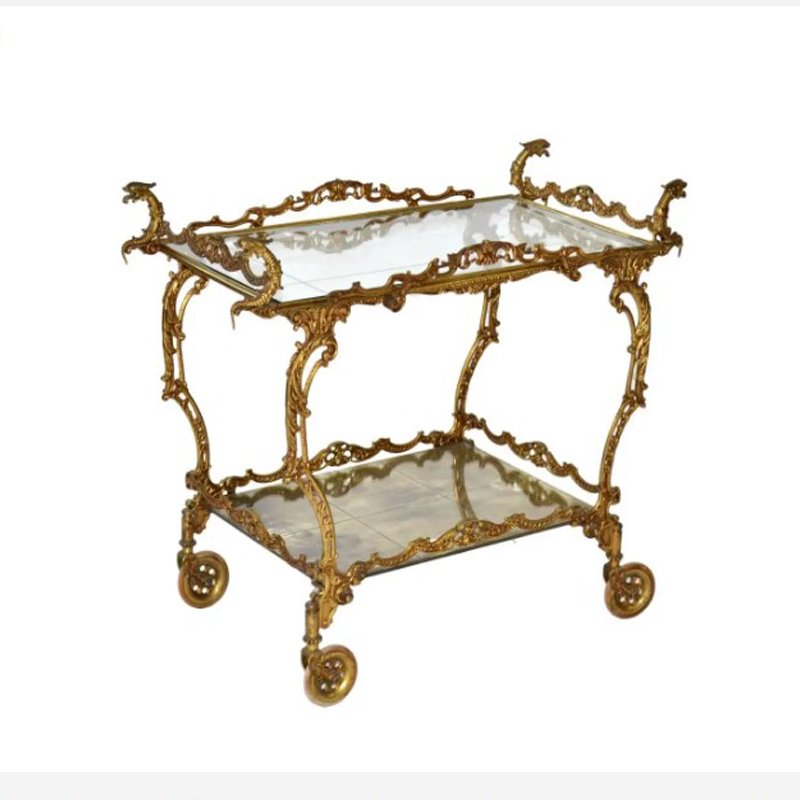Luxury stainless steel bar trolley bar cart tea trolley for hotel restaurant beauty salon home decor