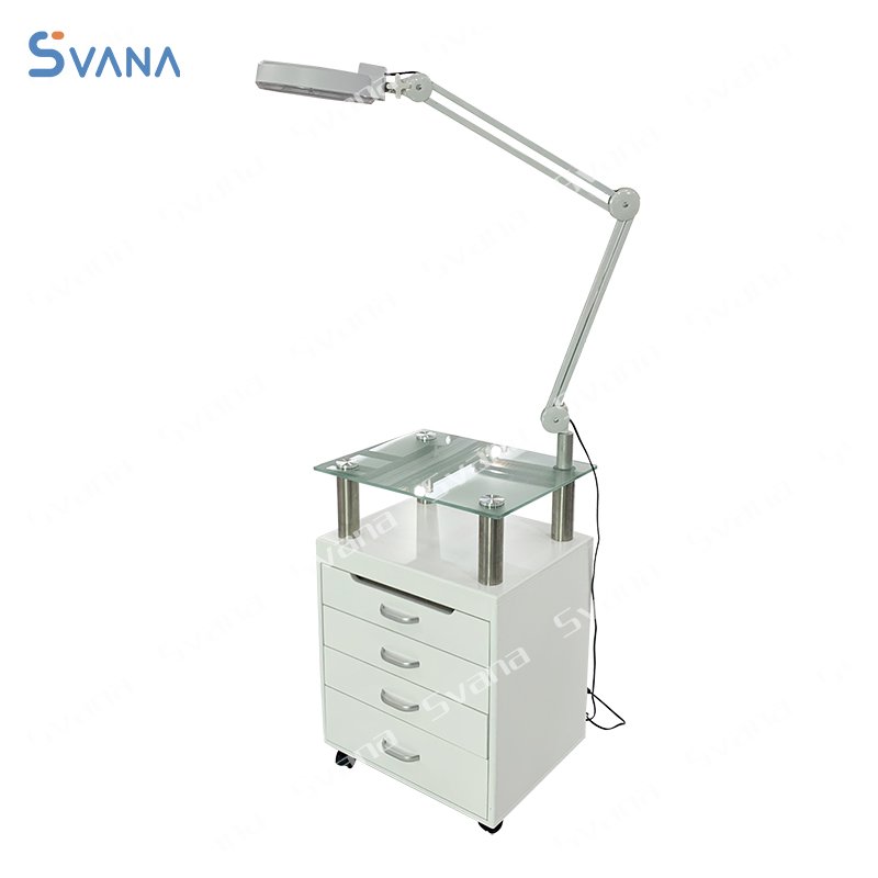 Multifunctional Beauty Salon Trolley Cabinet Cart With Led Light