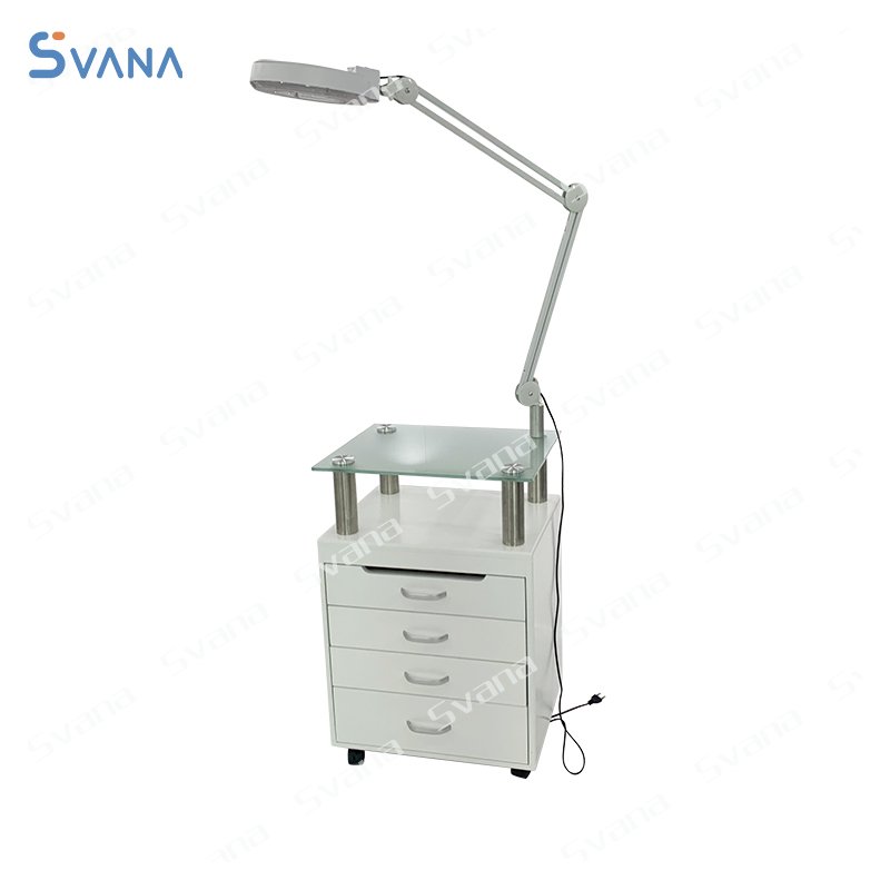 Multifunctional Beauty Salon Trolley Cabinet Cart With Led Light