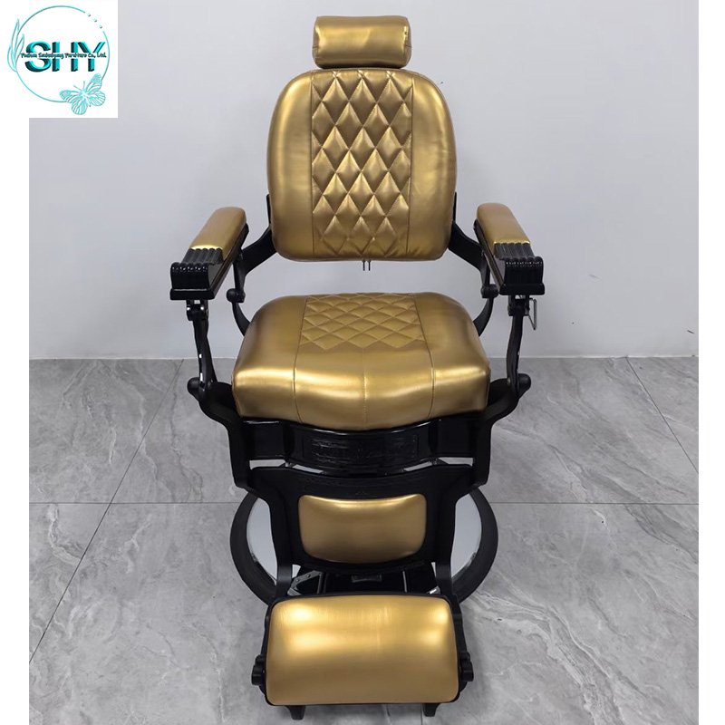 Beauty Salons Barbershops High Quality Retro Luxury Vintage Professional Red Hair Cutting Barber Chair for Men