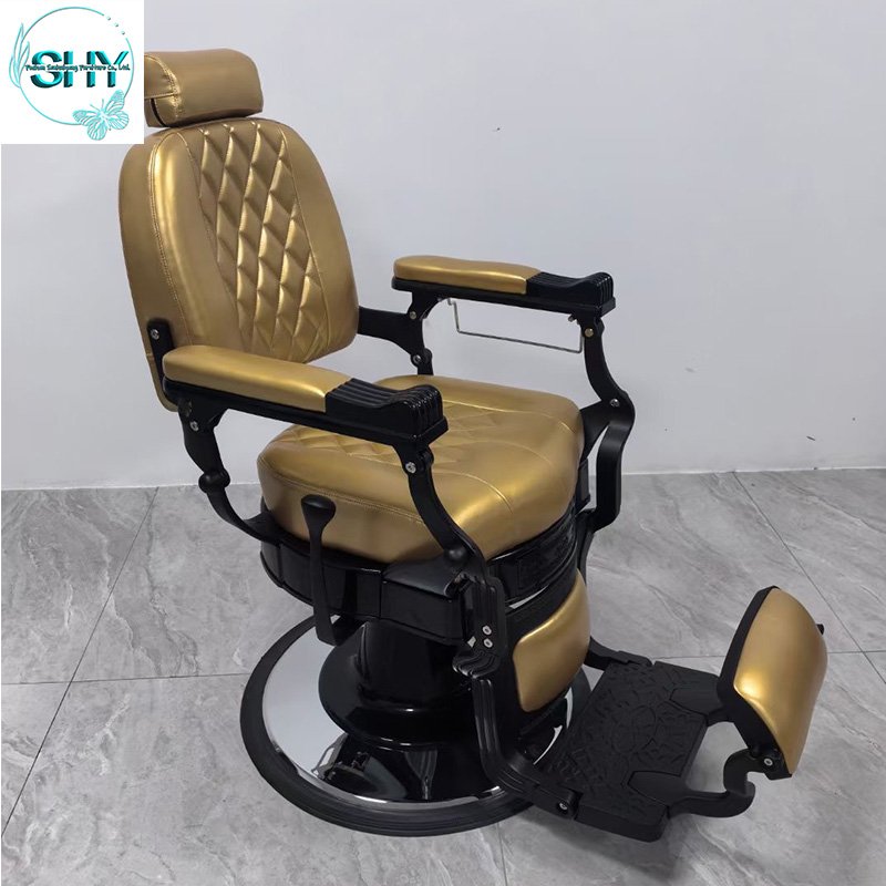 Beauty Salons Barbershops High Quality Retro Luxury Vintage Professional Red Hair Cutting Barber Chair for Men