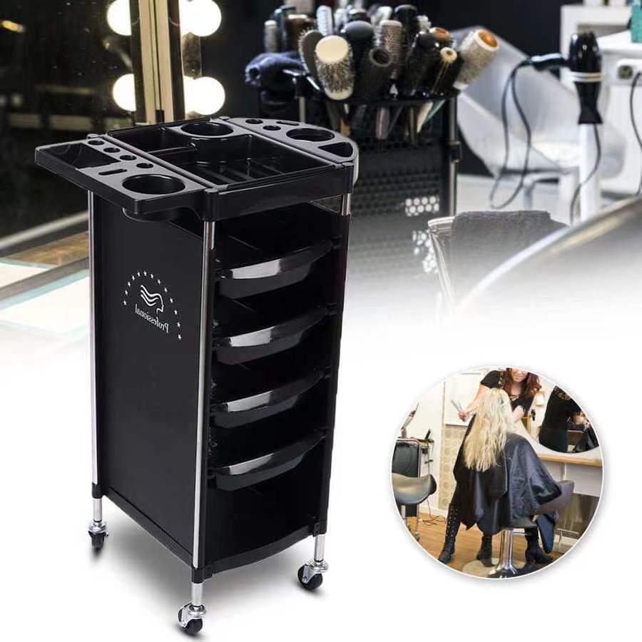 Durable Hairdressing Rolling Trolley Cart Beauty Salon Barber Tool Hairstyle Trolley 2-Way Drawers