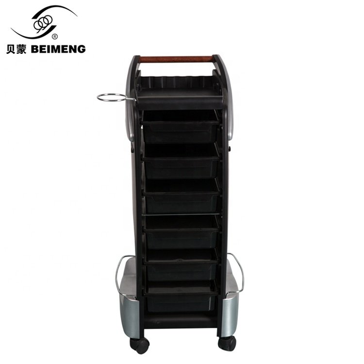 Barber salon cart black rolling trolley hairdressing salon trolleys