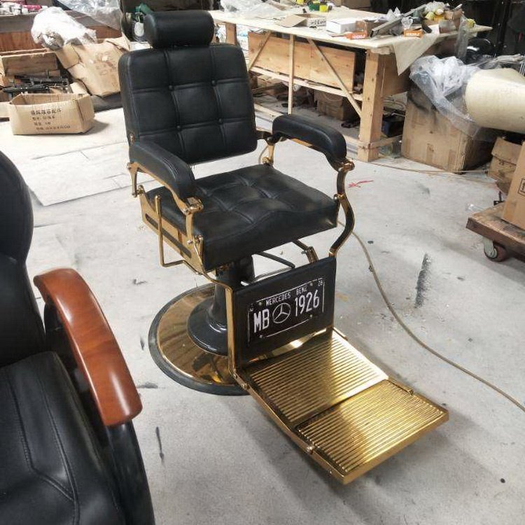 Golden Vintage Salon Barber Chairs for salon barber shop furniture with other beauty hair salon chair equipment