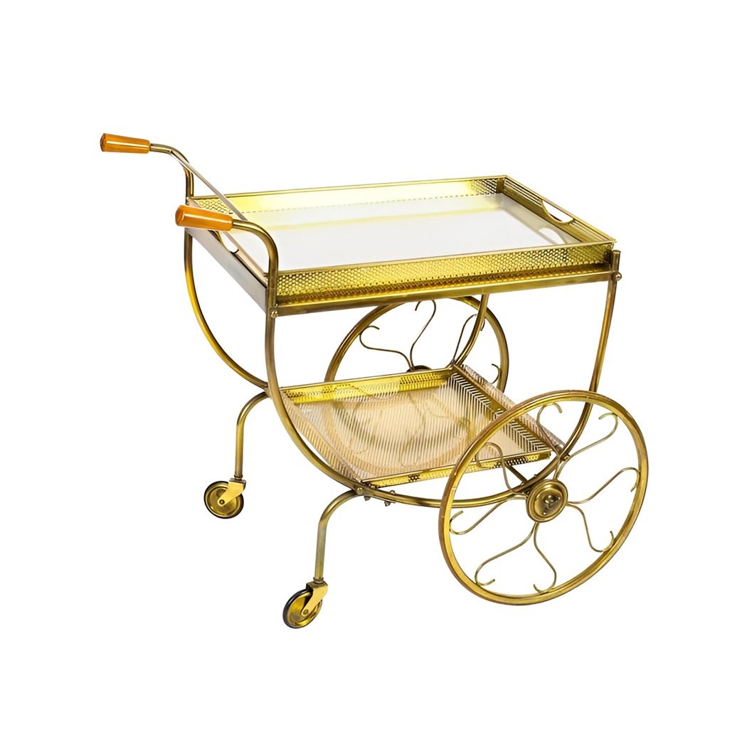 Royal Trolley Metal Kitchen Victorian Cart Storage Rose Gold Portable Utility Movable Wine Kitchen Bar Cart Rolling Cart