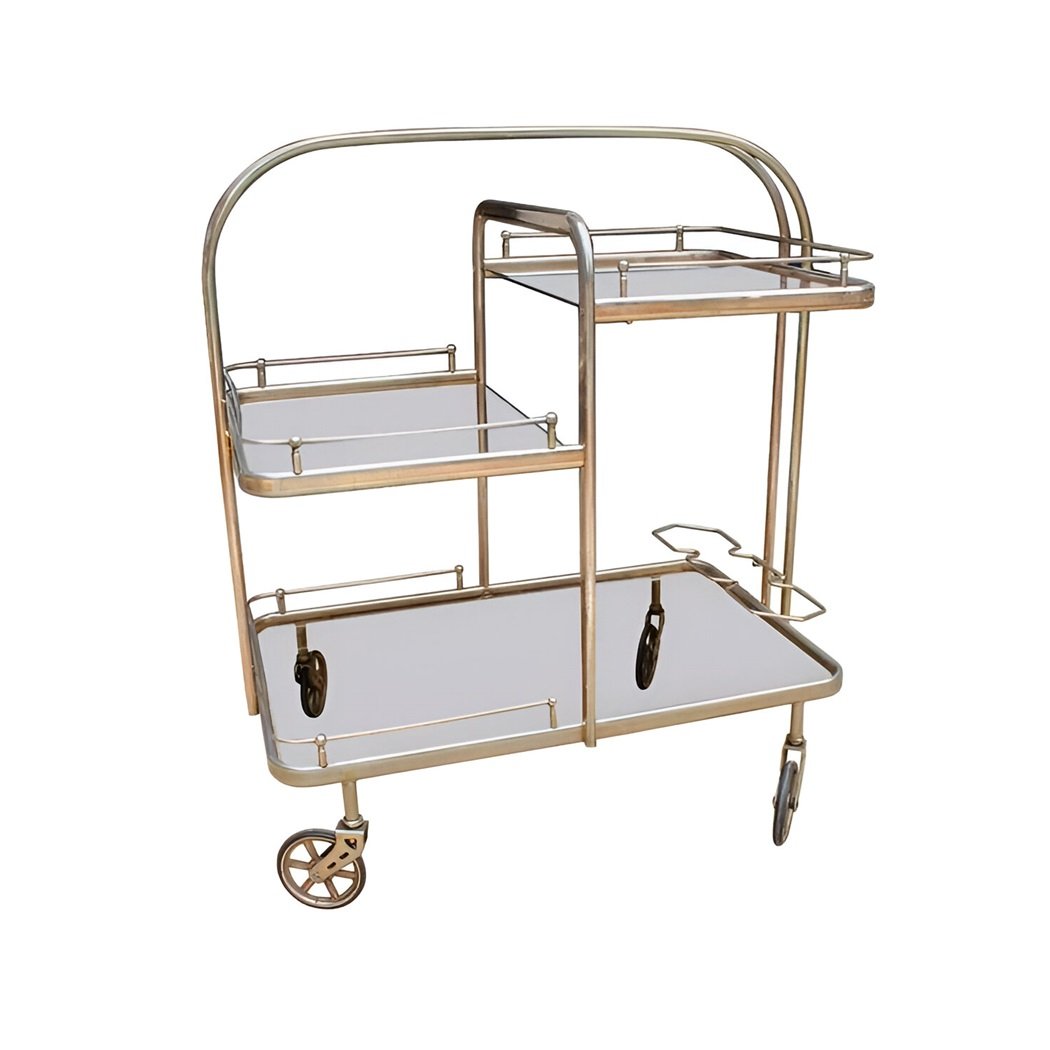 Royal Trolley Metal Kitchen Victorian Cart Storage Rose Gold Portable Utility Movable Wine Kitchen Bar Cart Rolling Cart