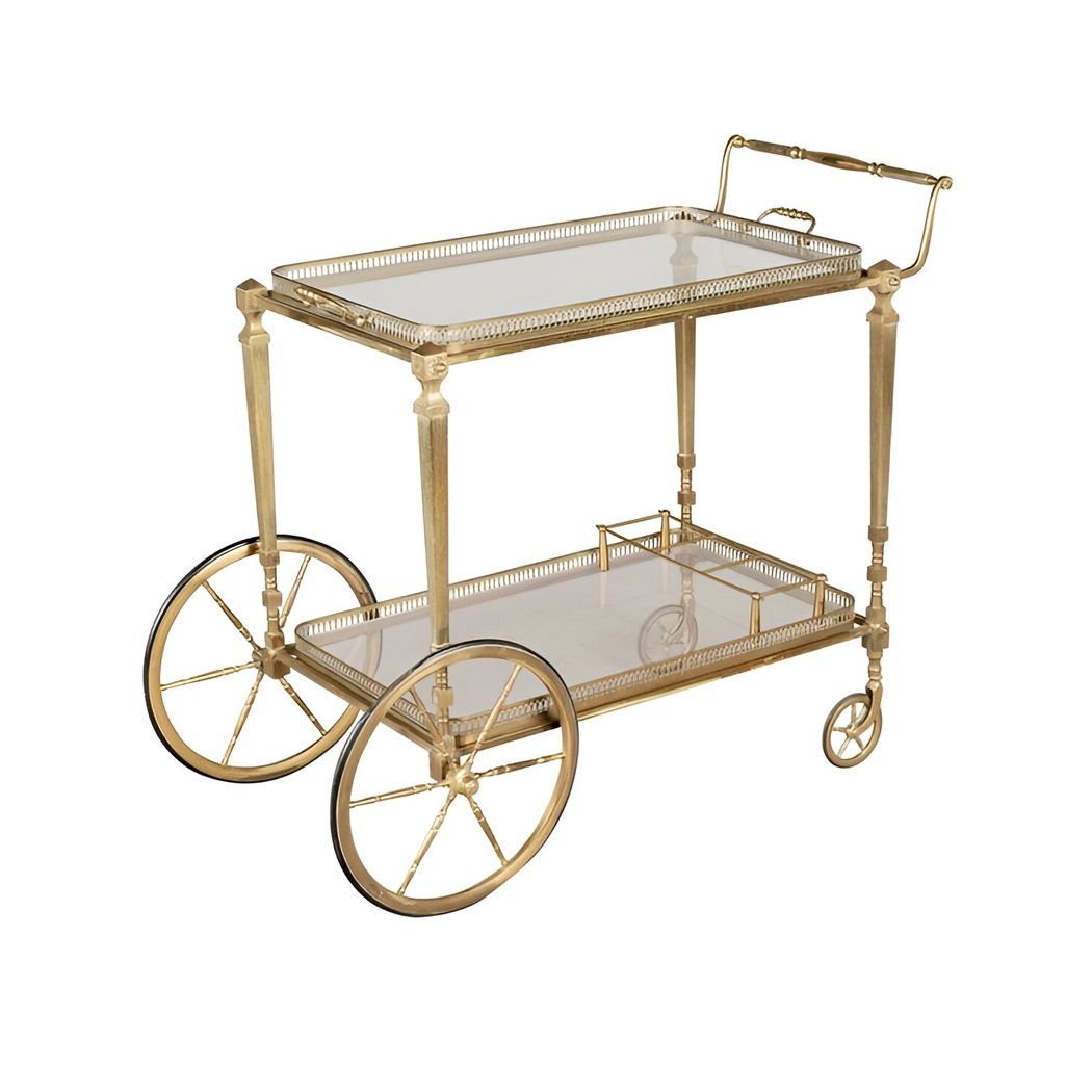 Royal Trolley Metal Kitchen Victorian Cart Storage Rose Gold Portable Utility Movable Wine Kitchen Bar Cart Rolling Cart