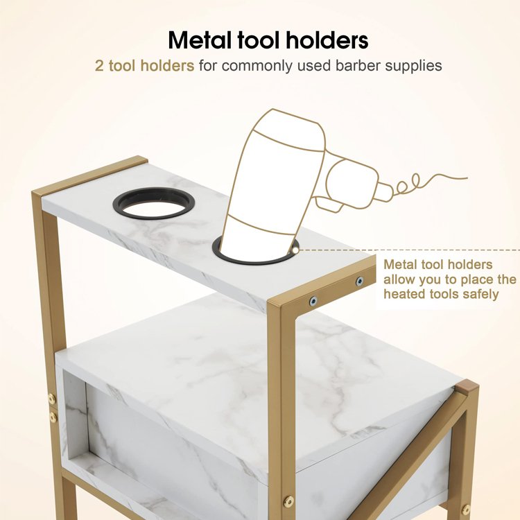 SPA Tattoo Hairdresser Barber Tool Makeup Storage Cabinet Table Salon Station Beauty Hair Styling Wooden Rolling Cart Trolley