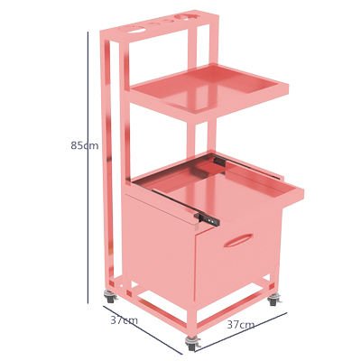 High quality luxury barber shop trolley cart beauty salon equipment gold stainless steel saloon trolley with drawer and wheel