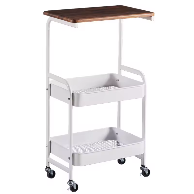 3-layer multifunctional tool cart fiberboard handcart dining cart salon handcart living room storage rack
