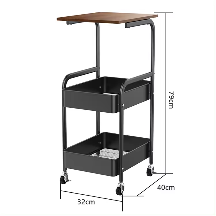 3-layer multifunctional tool cart fiberboard handcart dining cart salon handcart living room storage rack