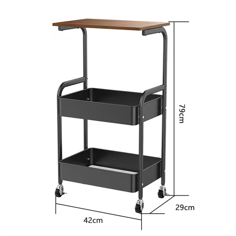 3-layer multifunctional tool cart fiberboard handcart dining cart salon handcart living room storage rack