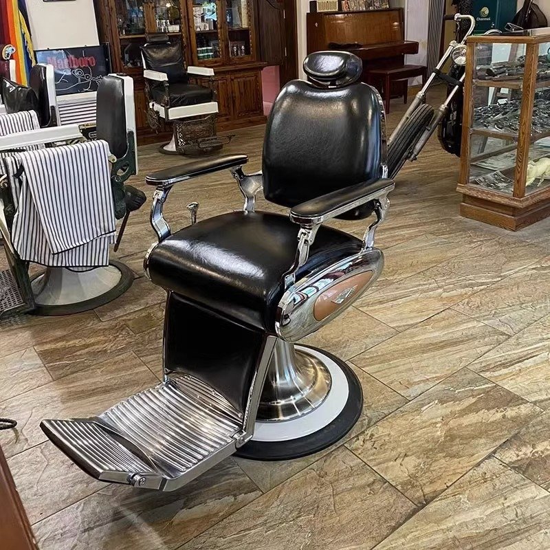 Retro barber chair series brown barber chair custom factory wholesale production