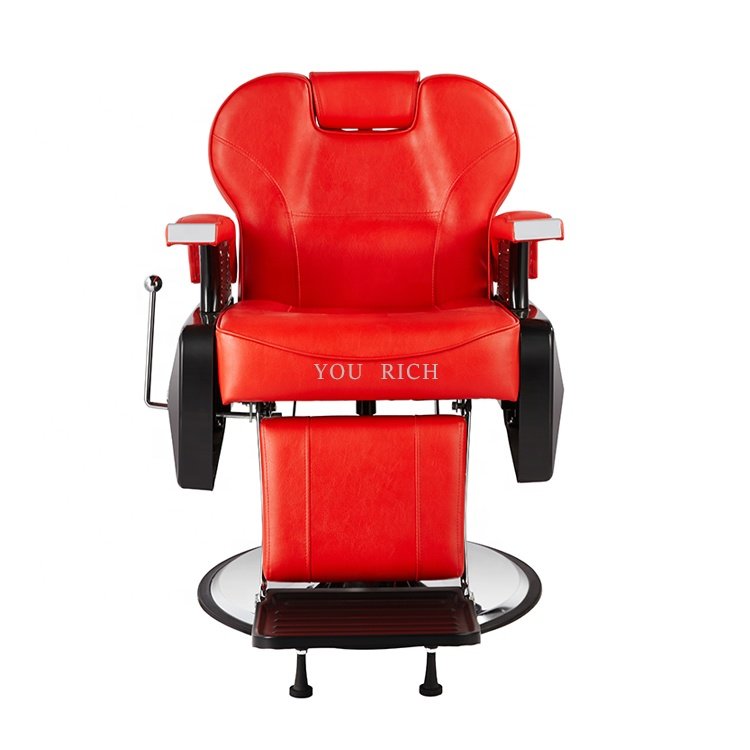Modern Hair Barber Shop Furniture Salon Equipment Luxury Style Red Beauty Hairdressing Chair Barber Chair Manufacturer