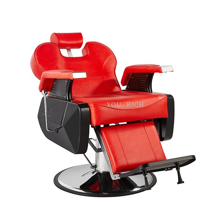 Modern Hair Barber Shop Furniture Salon Equipment Luxury Style Red Beauty Hairdressing Chair Barber Chair Manufacturer