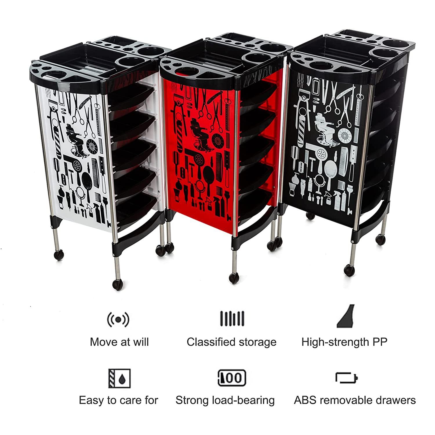 Beauty salon trolley hair salon tool cart perm dyeing hair stylist special storage bar car multi-functional tools