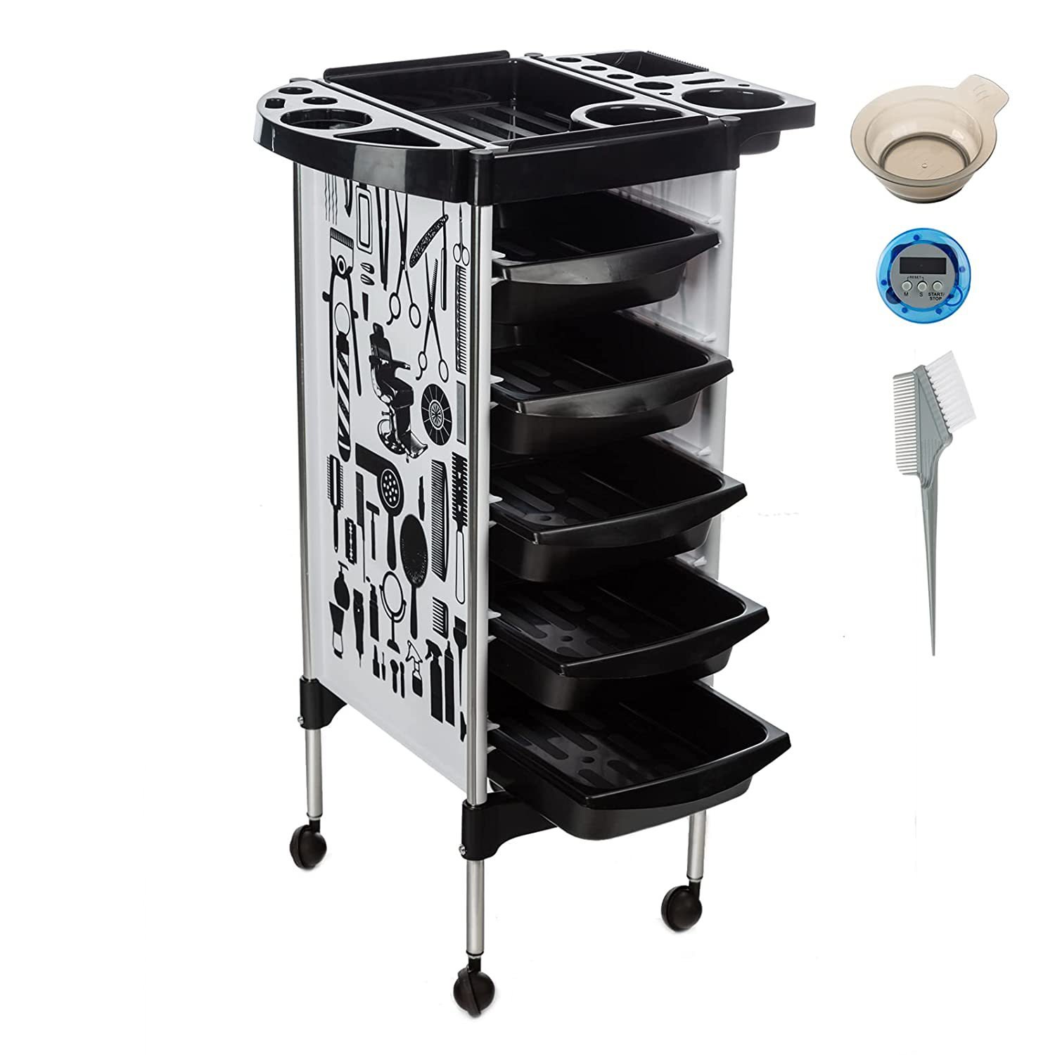 Beauty salon trolley hair salon tool cart perm dyeing hair stylist special storage bar car multi-functional tools