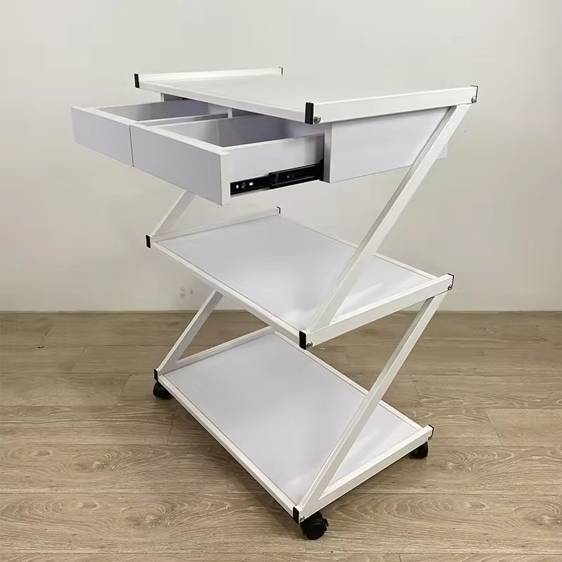 Hot Sale Customized Logo Nail Salon Furniture Professional Nail Manicure Table And Salon Trolley For Beauty Salon