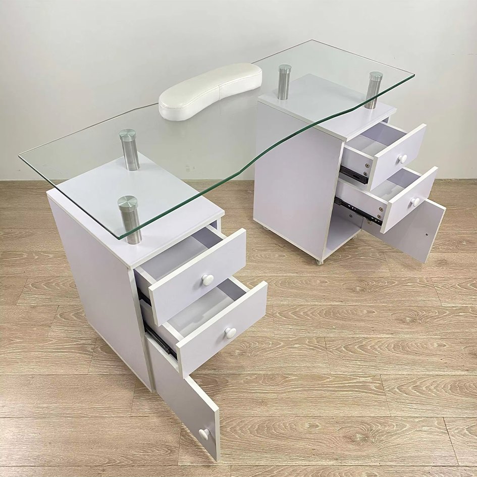Hot Sale Customized Logo Nail Salon Furniture Professional Nail Manicure Table And Salon Trolley For Beauty Salon