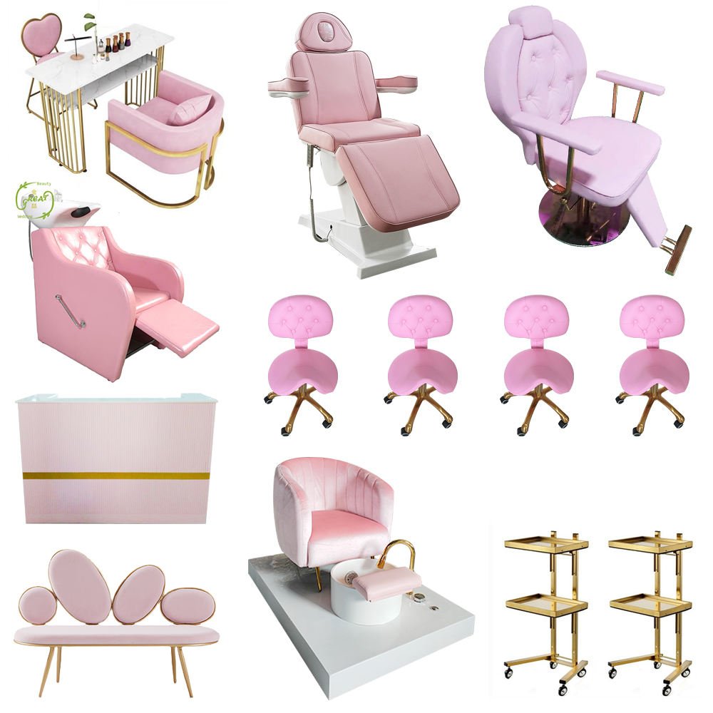 Luxury Modern Design Professional Nail Manicure Set Barber Shop Salon Furniture Set
