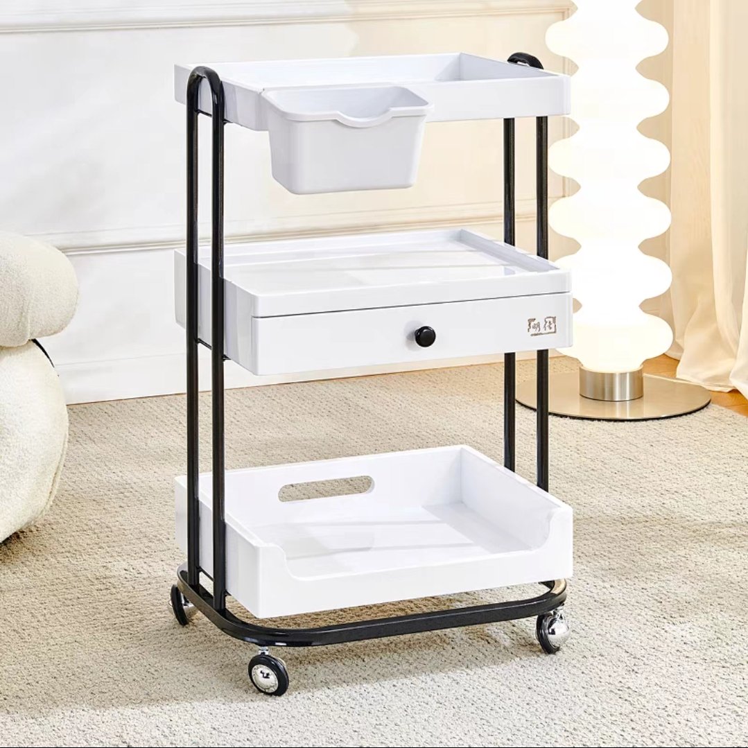 Wholesale cheap beauty spa furniture hairdressing tattoo cart adjust metal hair salon trolley beauty equipment trolley