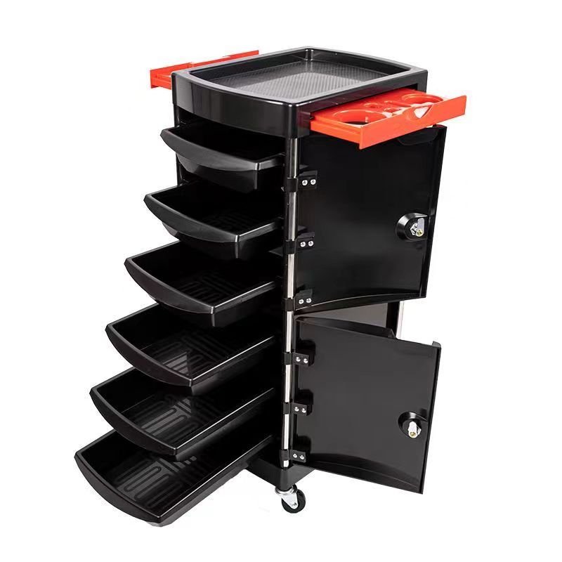 Wholesale Hairdressing Tool Salon Trolley Hair Coloring Storage Cart With Wheel Hair Dryer Holder With Drawers