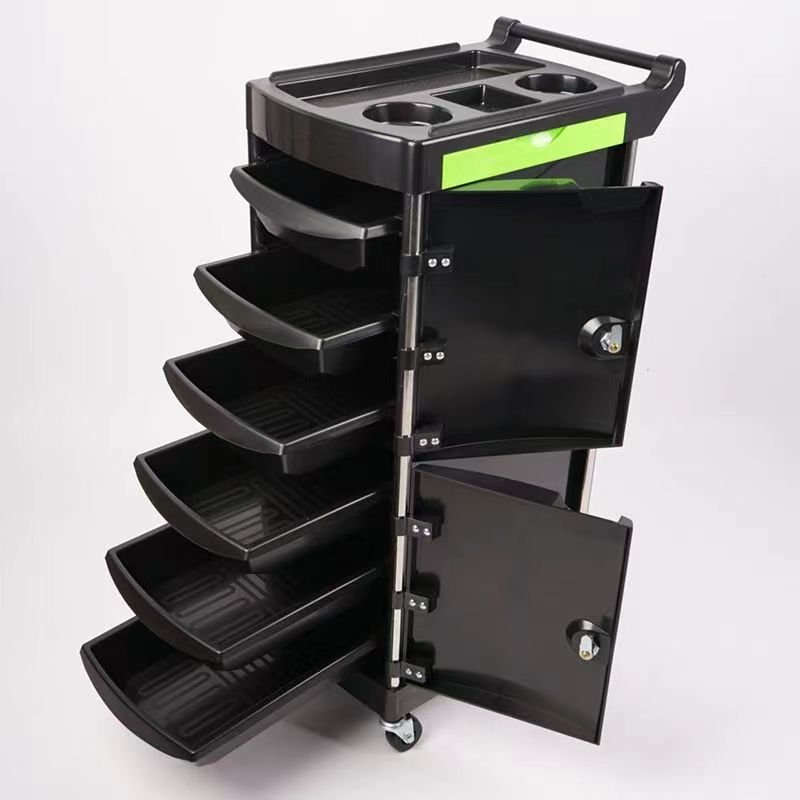 Wholesale Hairdressing Tool Salon Trolley Hair Coloring Storage Cart With Wheel Hair Dryer Holder With Drawers