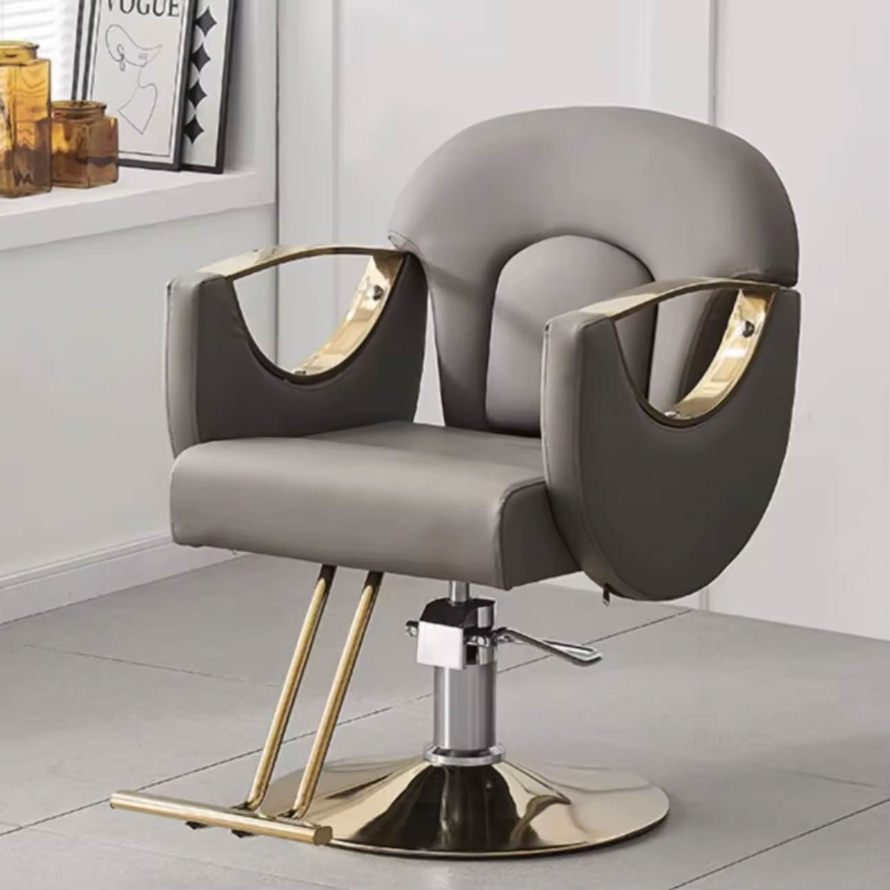 Hot Selling Hair Salon Furniture Reclining Barber Chair Adjustable Golden Barber Chair Beauty Salon Factory