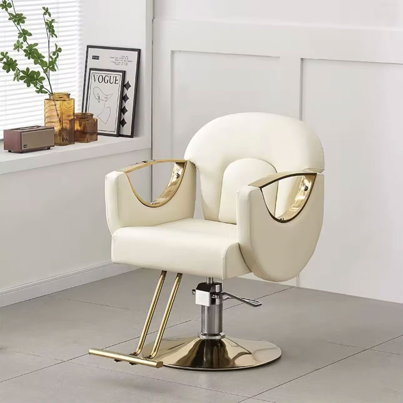 Hot Selling Hair Salon Furniture Reclining Barber Chair Adjustable Golden Barber Chair Beauty Salon Factory