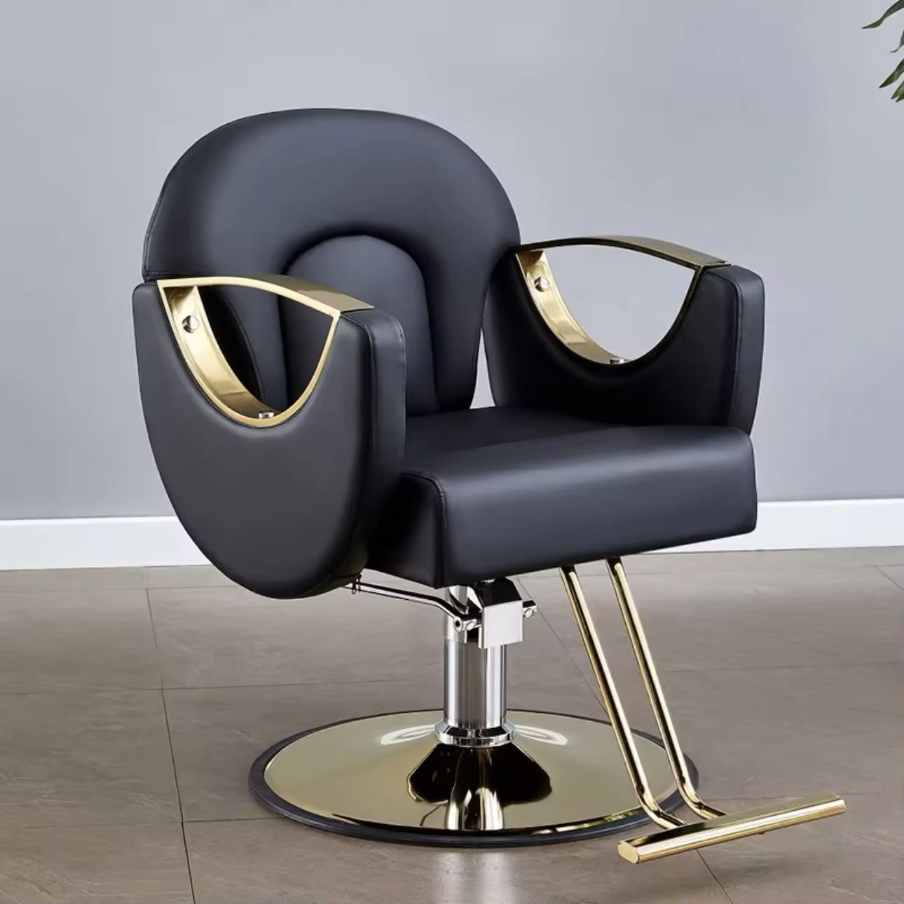 Hot Selling Hair Salon Furniture Reclining Barber Chair Adjustable Golden Barber Chair Beauty Salon Factory