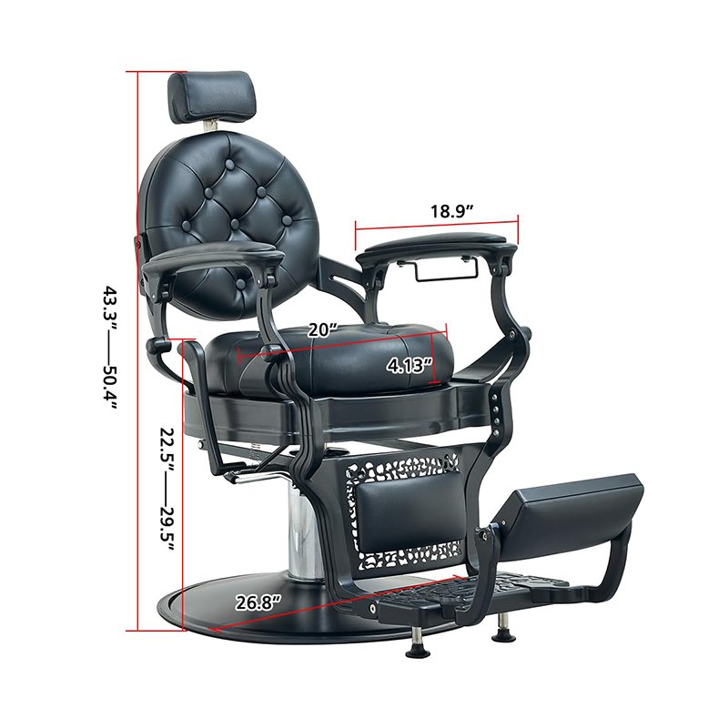 professional black hair stylist vintage reclining hair cut hairdressing salon barber chair for men