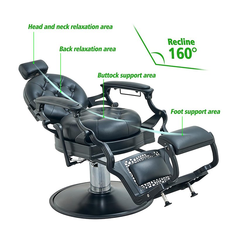 professional black hair stylist vintage reclining hair cut hairdressing salon barber chair for men