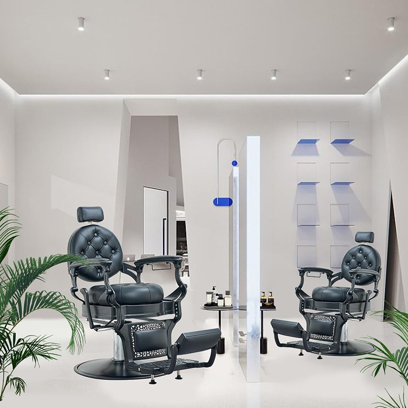 professional black hair stylist vintage reclining hair cut hairdressing salon barber chair for men