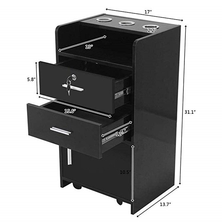 Barber pub Locking Rolling Beauty Salon Trolley Cart Hair Dryer Holder Stylist Equipment Drawer