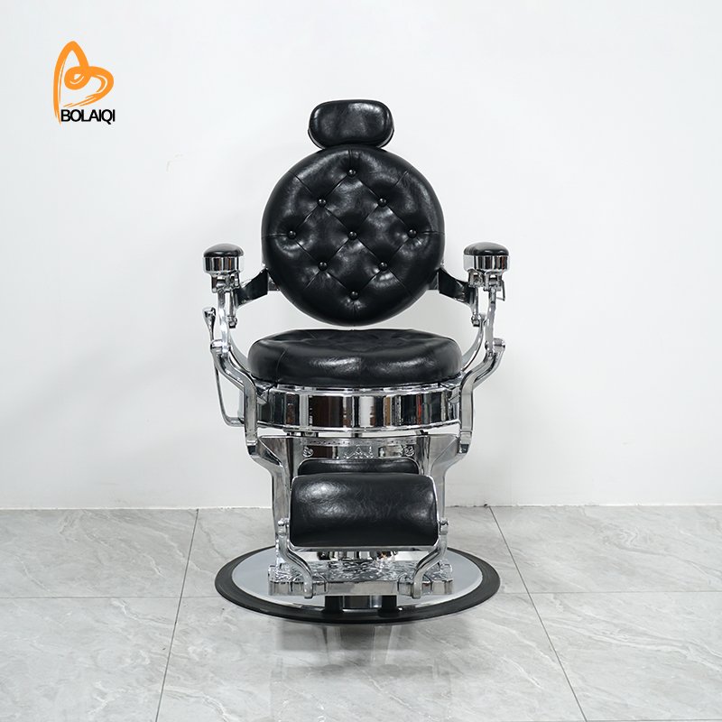 Bolaiqi 2024 Hot sale modern salon hairdressing chair hydraulic durable chrome aluminum barber Chair