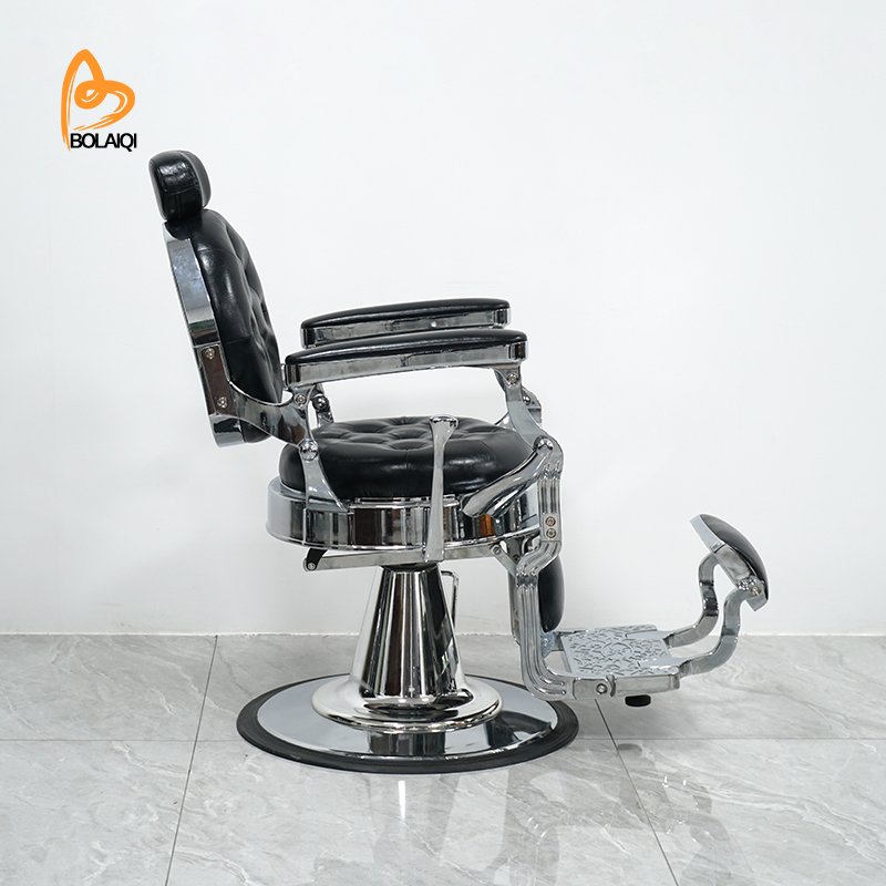 Bolaiqi 2024 Hot sale modern salon hairdressing chair hydraulic durable chrome aluminum barber Chair