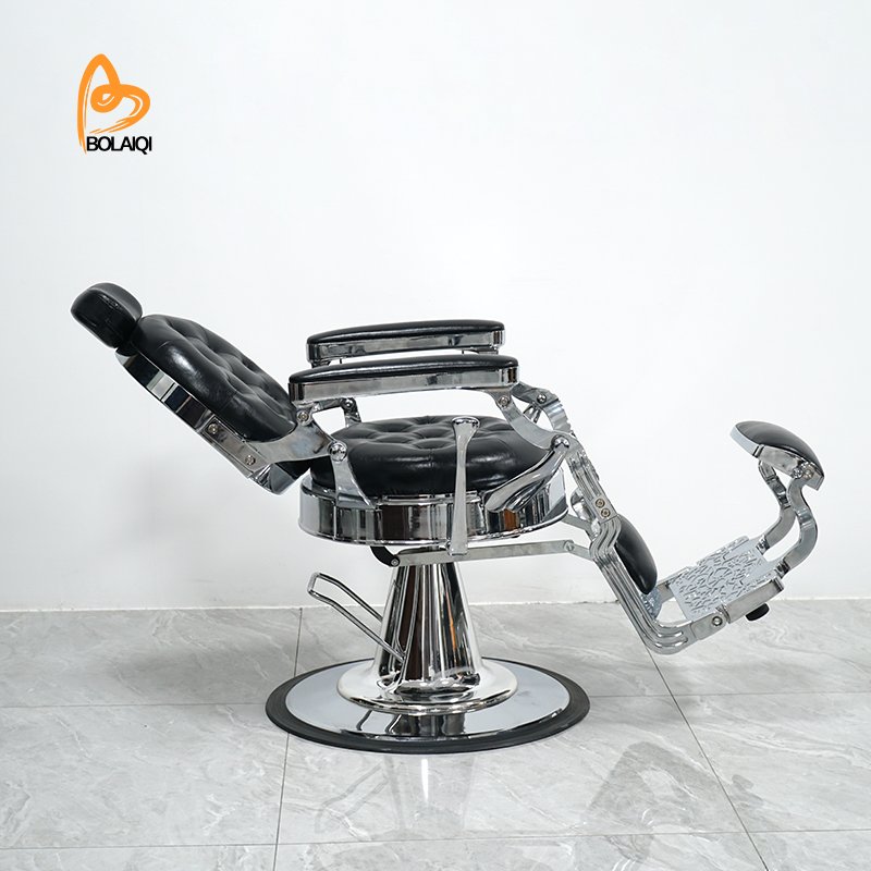 Bolaiqi 2024 Hot sale modern salon hairdressing chair hydraulic durable chrome aluminum barber Chair