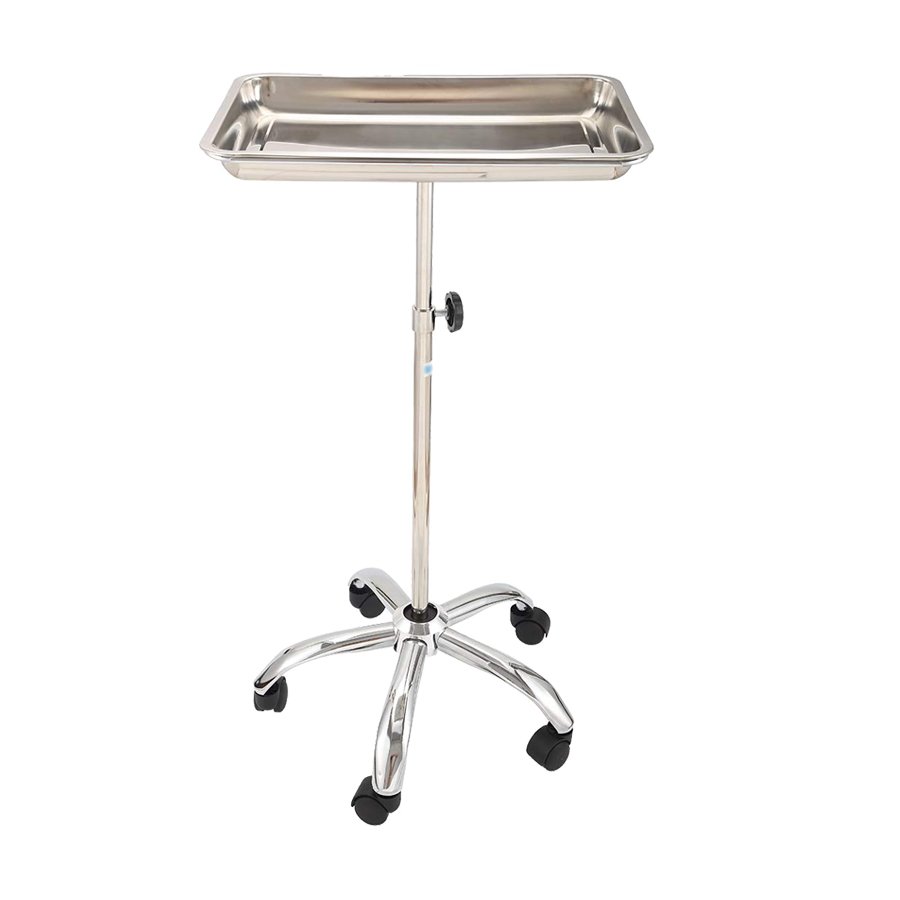Mayo Instrument Stand with Mobile 5 Caster Base Mobile Medical Doctor Tattoo Spa Salon Service