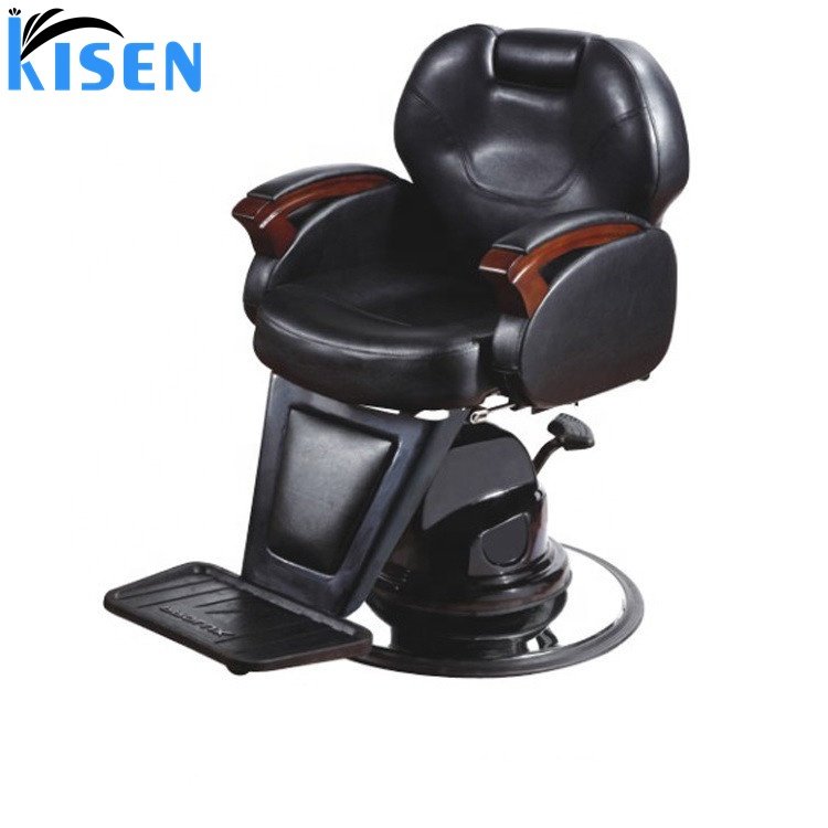 KISEN Good Quality Black Barber Chairs Vintage Barber Salon Equipment