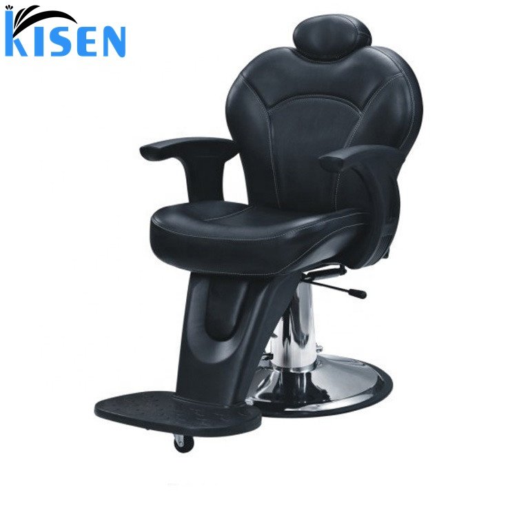 KISEN Good Quality Black Barber Chairs Vintage Barber Salon Equipment