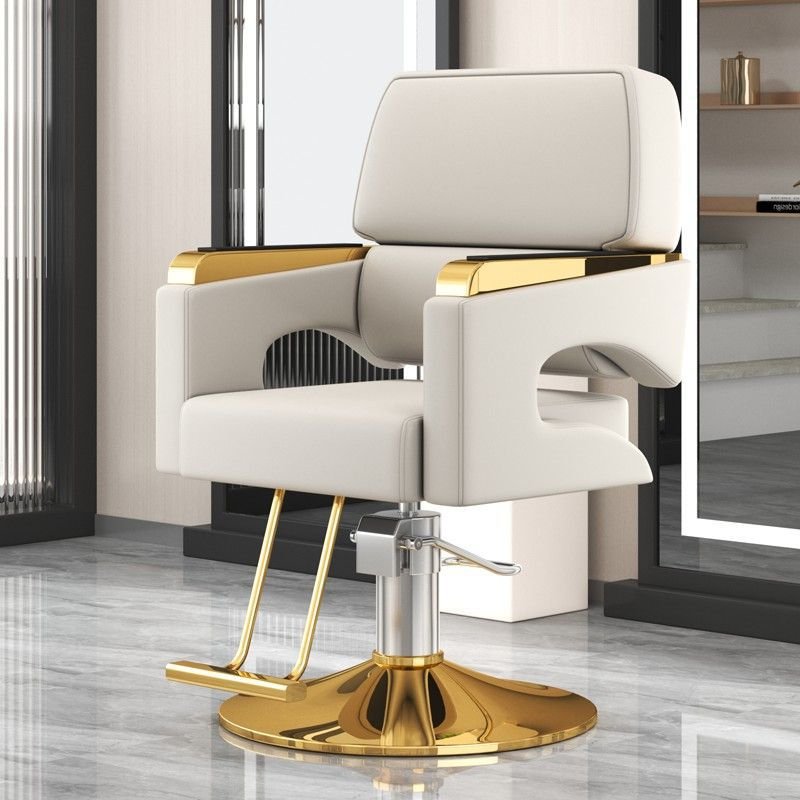 2024 Customized Factory Wholesale Black Leather Square Base Hair Salon Professional Barber Chairs