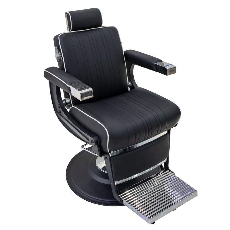 Vintage Black and Gold Barber Chair Professional Salon Styling Man Antique Recling Shaving Chair Belmont Barber Chairs