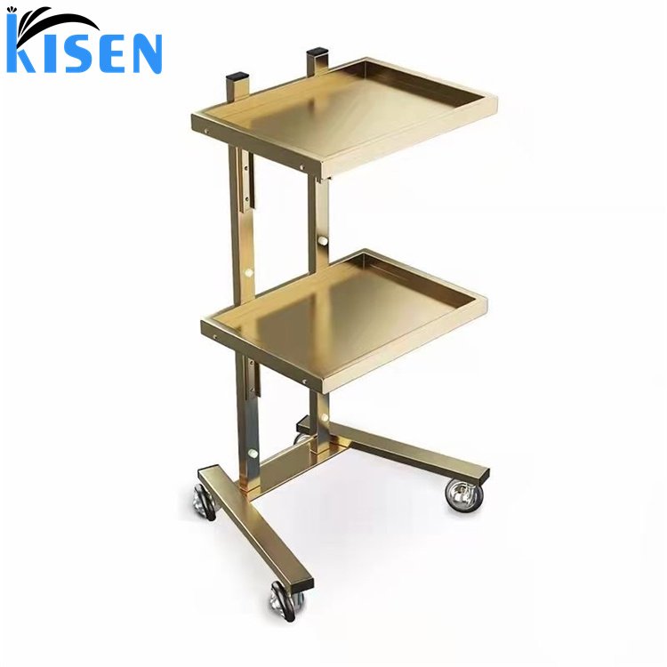 Kisen hot sale nail trolley beauty salon tool cabinet barber shop hair salon dedicated stainless steel storage rack