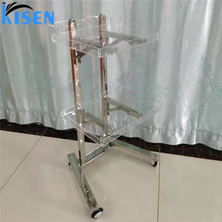 Kisen hot sale nail trolley beauty salon tool cabinet barber shop hair salon dedicated stainless steel storage rack