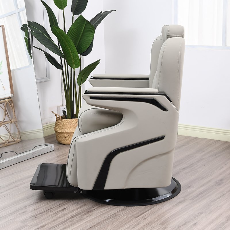 Top selling black leather beauty salon shaving chair styling chair barber with round base