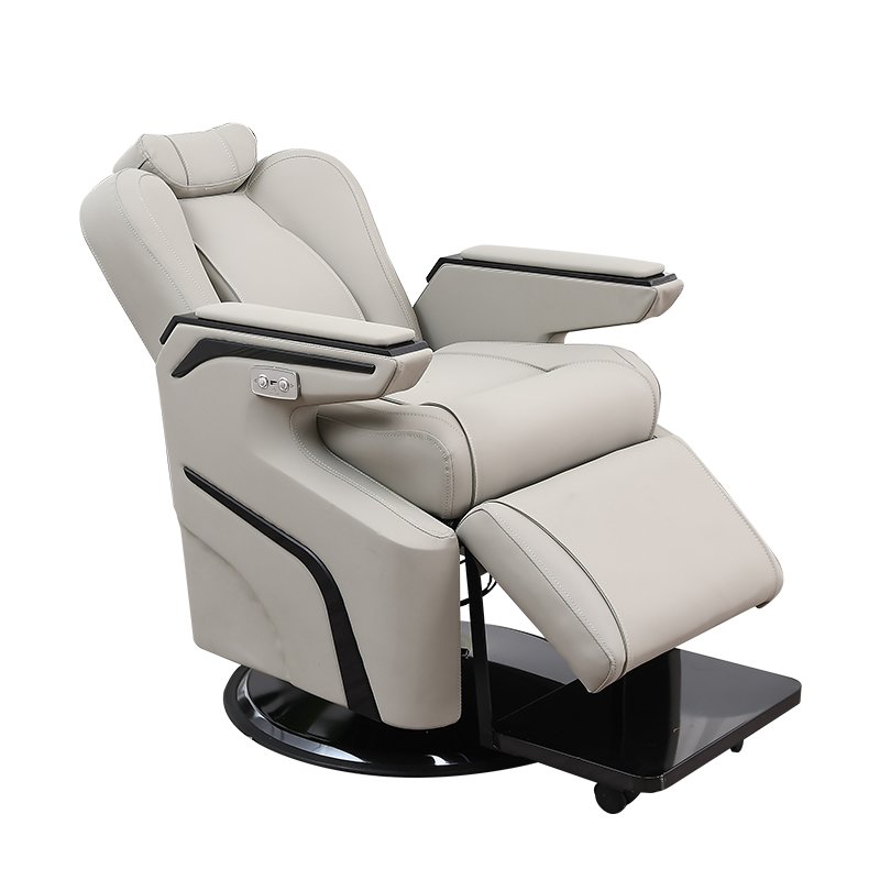 Top selling black leather beauty salon shaving chair styling chair barber with round base